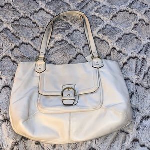 All white coach handbag